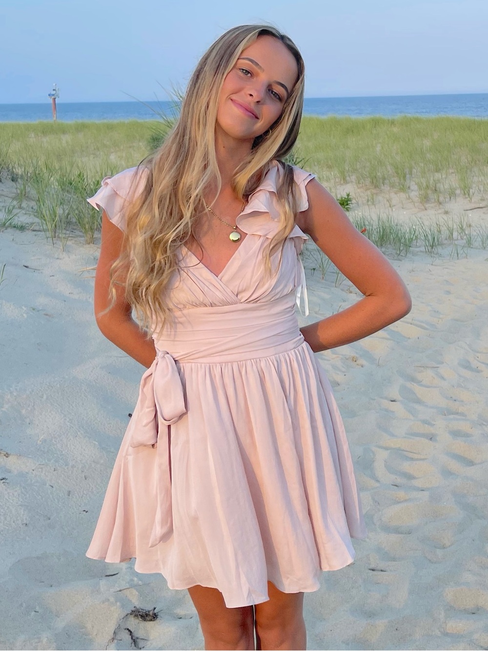 NWT Saints & Secrets Ruffle Shoulder Dress Size S